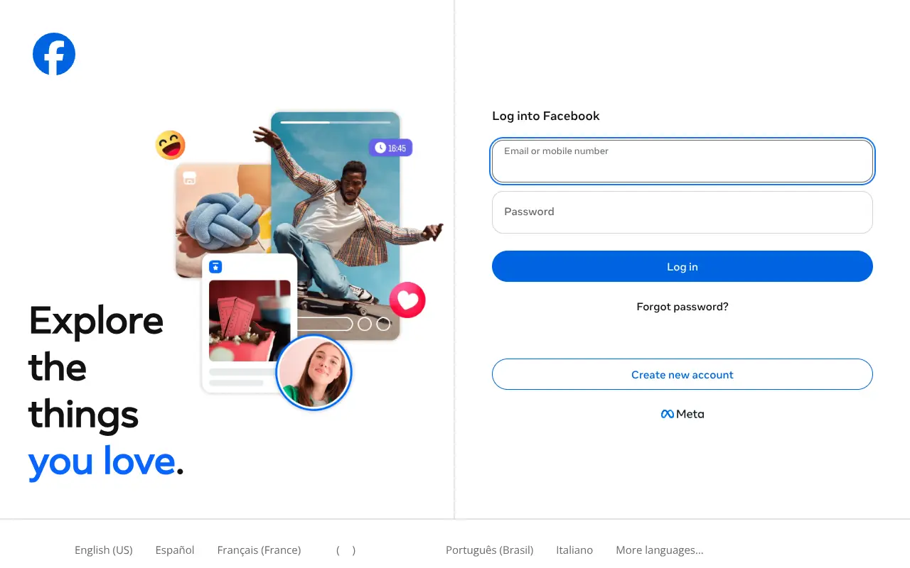 facebook.com homepage