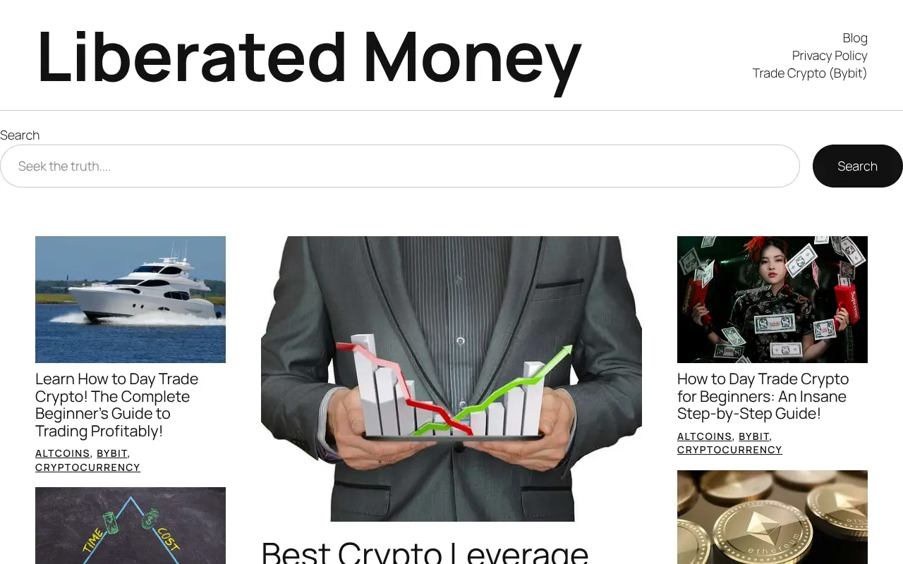 liberatedmoney.com homepage