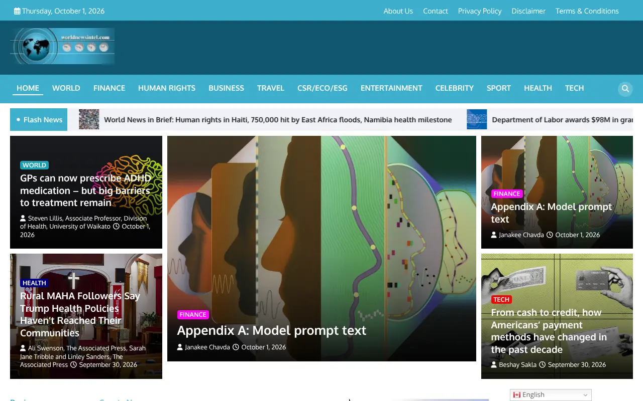 worldnewsintel.com homepage